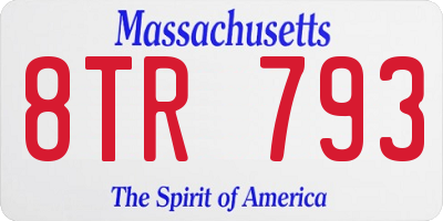 MA license plate 8TR793
