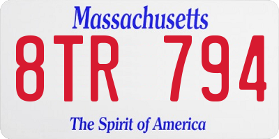 MA license plate 8TR794