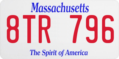 MA license plate 8TR796