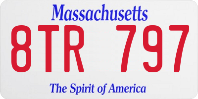 MA license plate 8TR797