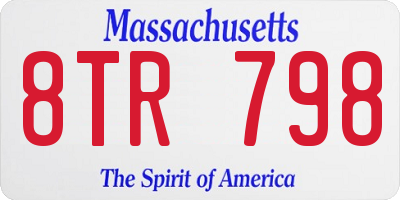 MA license plate 8TR798
