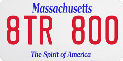 MA license plate 8TR800