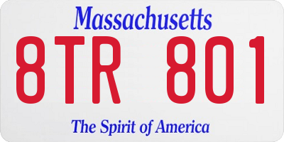 MA license plate 8TR801