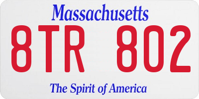 MA license plate 8TR802