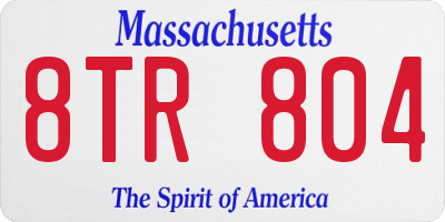 MA license plate 8TR804