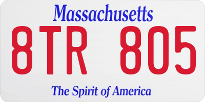 MA license plate 8TR805