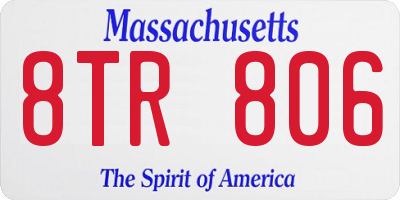 MA license plate 8TR806
