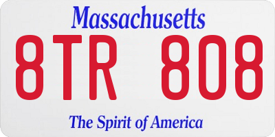MA license plate 8TR808