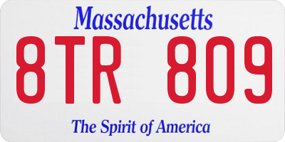 MA license plate 8TR809