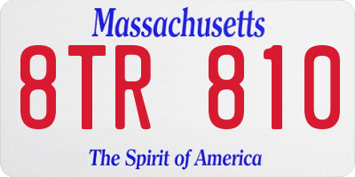 MA license plate 8TR810