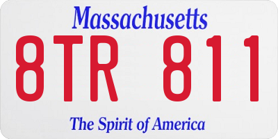 MA license plate 8TR811