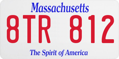 MA license plate 8TR812