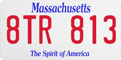 MA license plate 8TR813