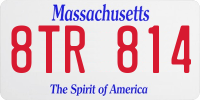 MA license plate 8TR814