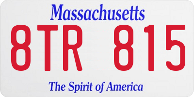 MA license plate 8TR815