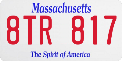 MA license plate 8TR817