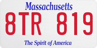 MA license plate 8TR819