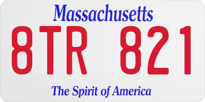 MA license plate 8TR821