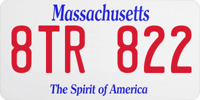 MA license plate 8TR822