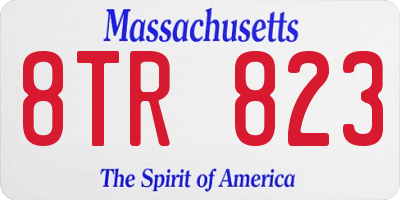 MA license plate 8TR823