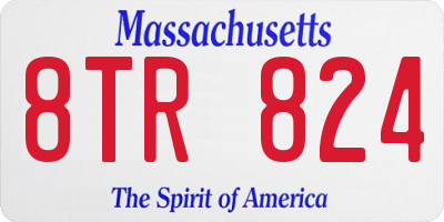MA license plate 8TR824