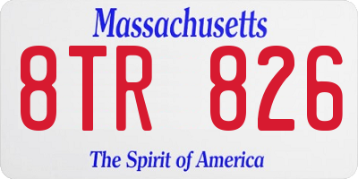 MA license plate 8TR826