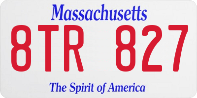 MA license plate 8TR827
