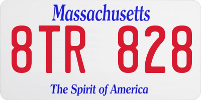 MA license plate 8TR828