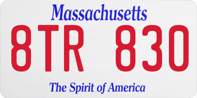 MA license plate 8TR830