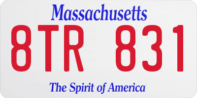 MA license plate 8TR831