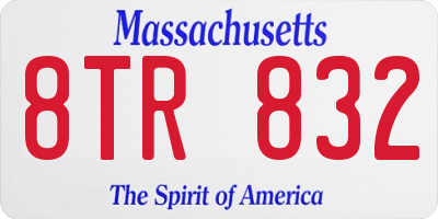 MA license plate 8TR832