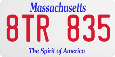 MA license plate 8TR835