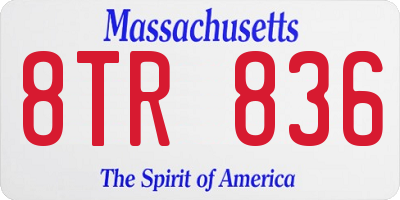 MA license plate 8TR836