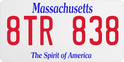 MA license plate 8TR838