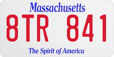 MA license plate 8TR841