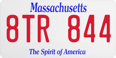 MA license plate 8TR844