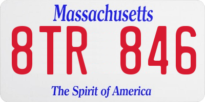 MA license plate 8TR846