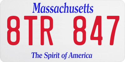 MA license plate 8TR847