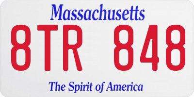 MA license plate 8TR848