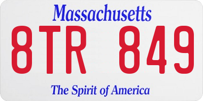 MA license plate 8TR849