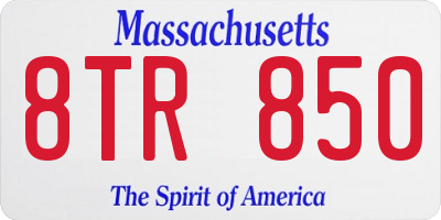 MA license plate 8TR850