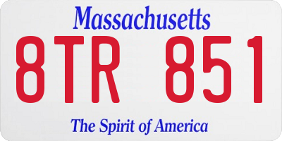 MA license plate 8TR851