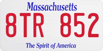 MA license plate 8TR852