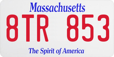 MA license plate 8TR853