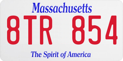 MA license plate 8TR854