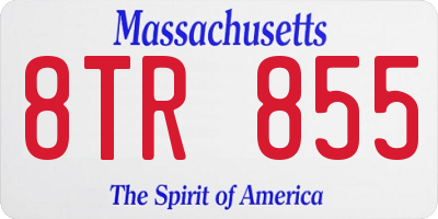 MA license plate 8TR855