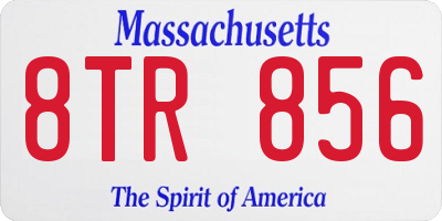 MA license plate 8TR856