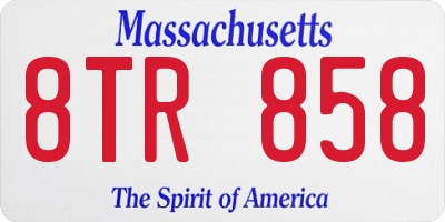 MA license plate 8TR858
