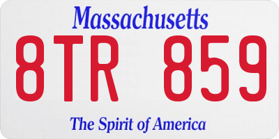 MA license plate 8TR859