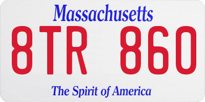 MA license plate 8TR860